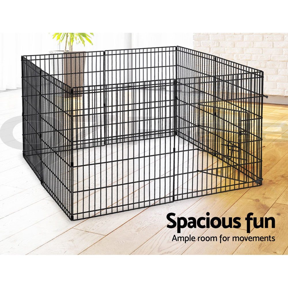 8 Panel Foldable Metal Dog Puppy Playpen Enclosure