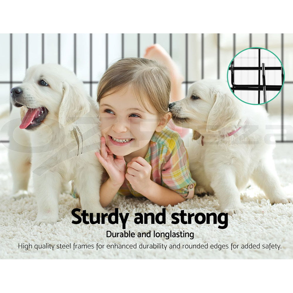 8 Panel Foldable Metal Dog Puppy Playpen Enclosure