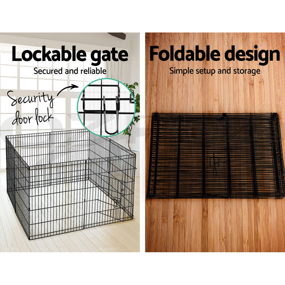8 Panel Foldable Metal Dog Puppy Playpen Enclosure