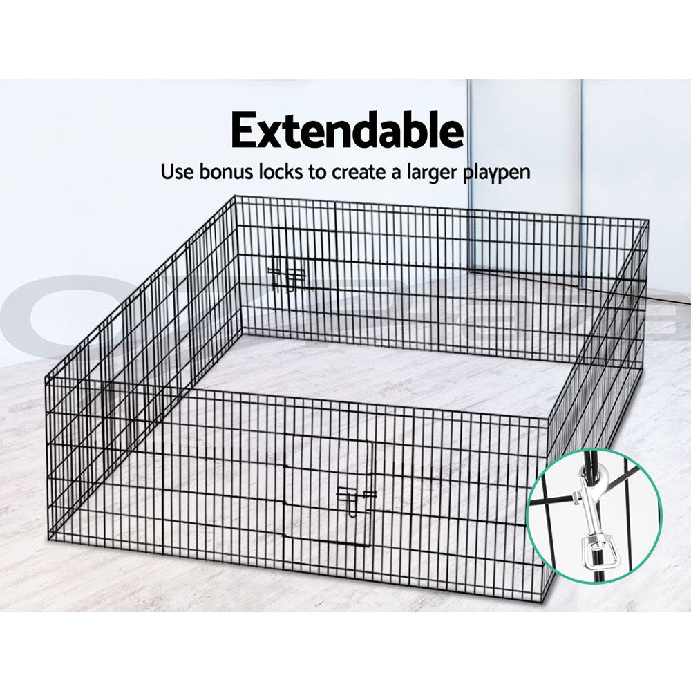 8 Panel Foldable Metal Dog Puppy Playpen Enclosure