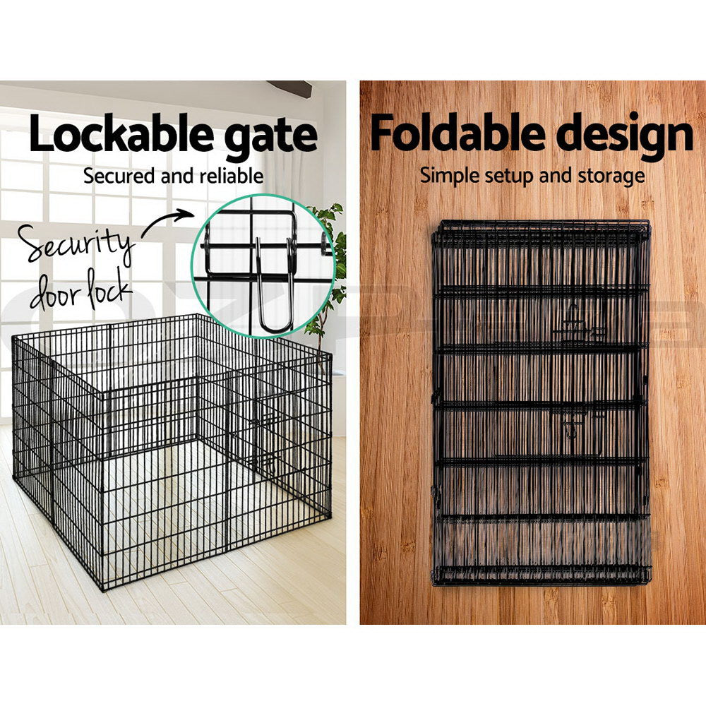 8 Panel Foldable Metal Dog Puppy Playpen Enclosure