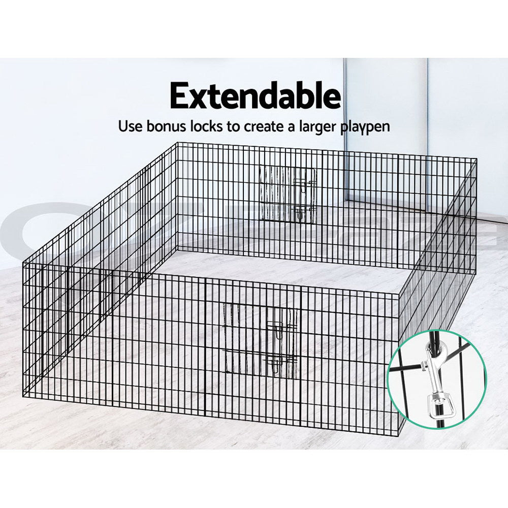 8 Panel Foldable Metal Dog Puppy Playpen Enclosure
