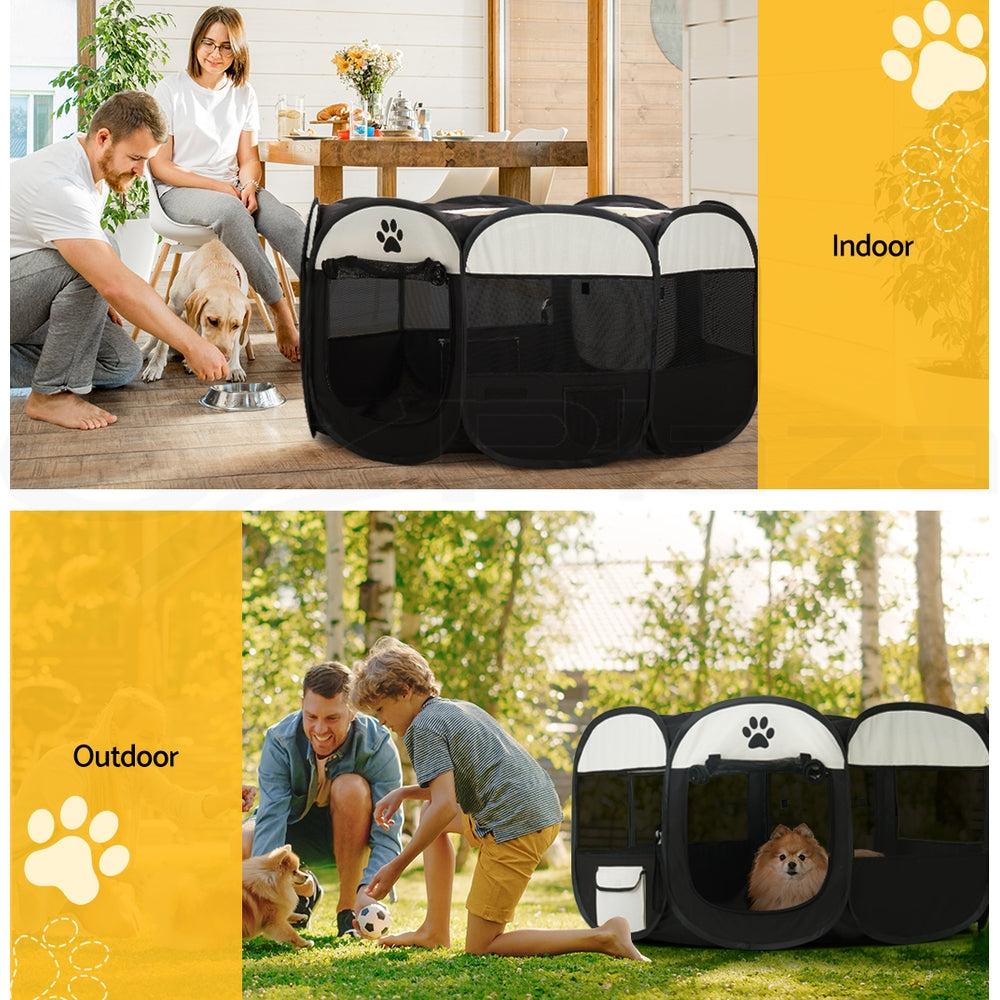 8 Panel Foldable Metal Dog Puppy Playpen Enclosure
