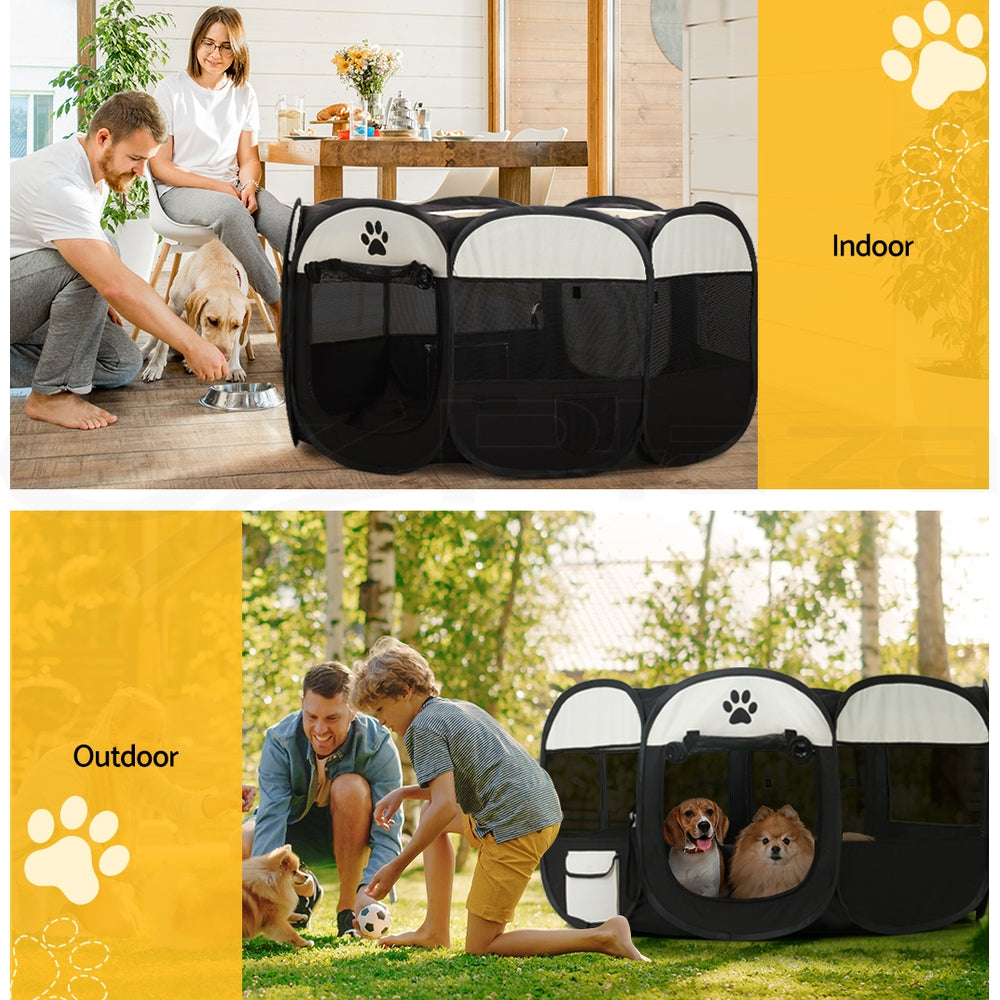 8 Panel Foldable Metal Dog Puppy Playpen Enclosure