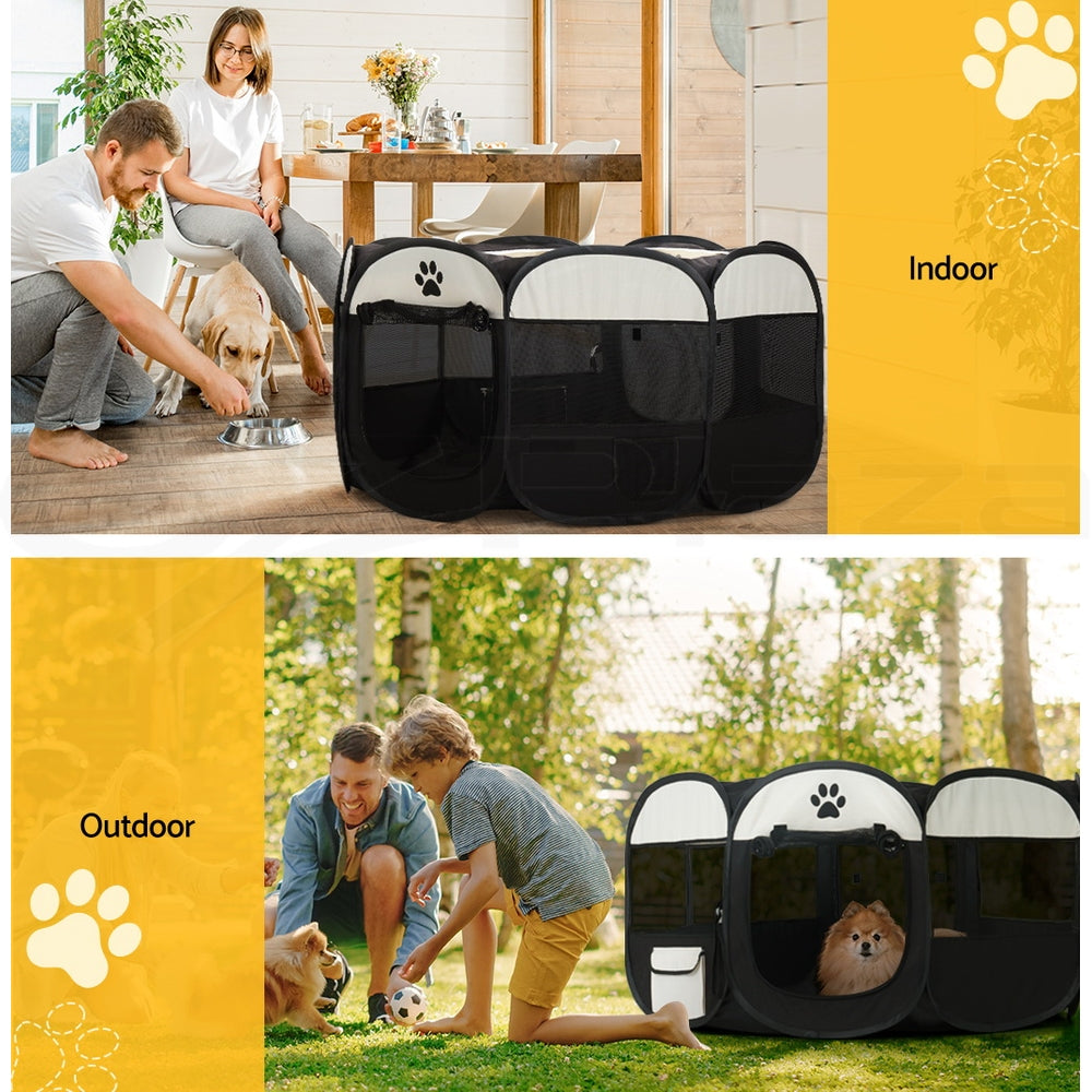 8 Panel Foldable Metal Dog Puppy Playpen Enclosure