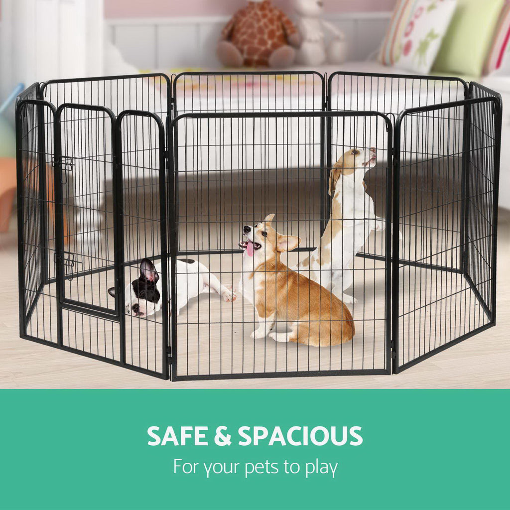 8 Panel Foldable Metal Dog Puppy Playpen Enclosure