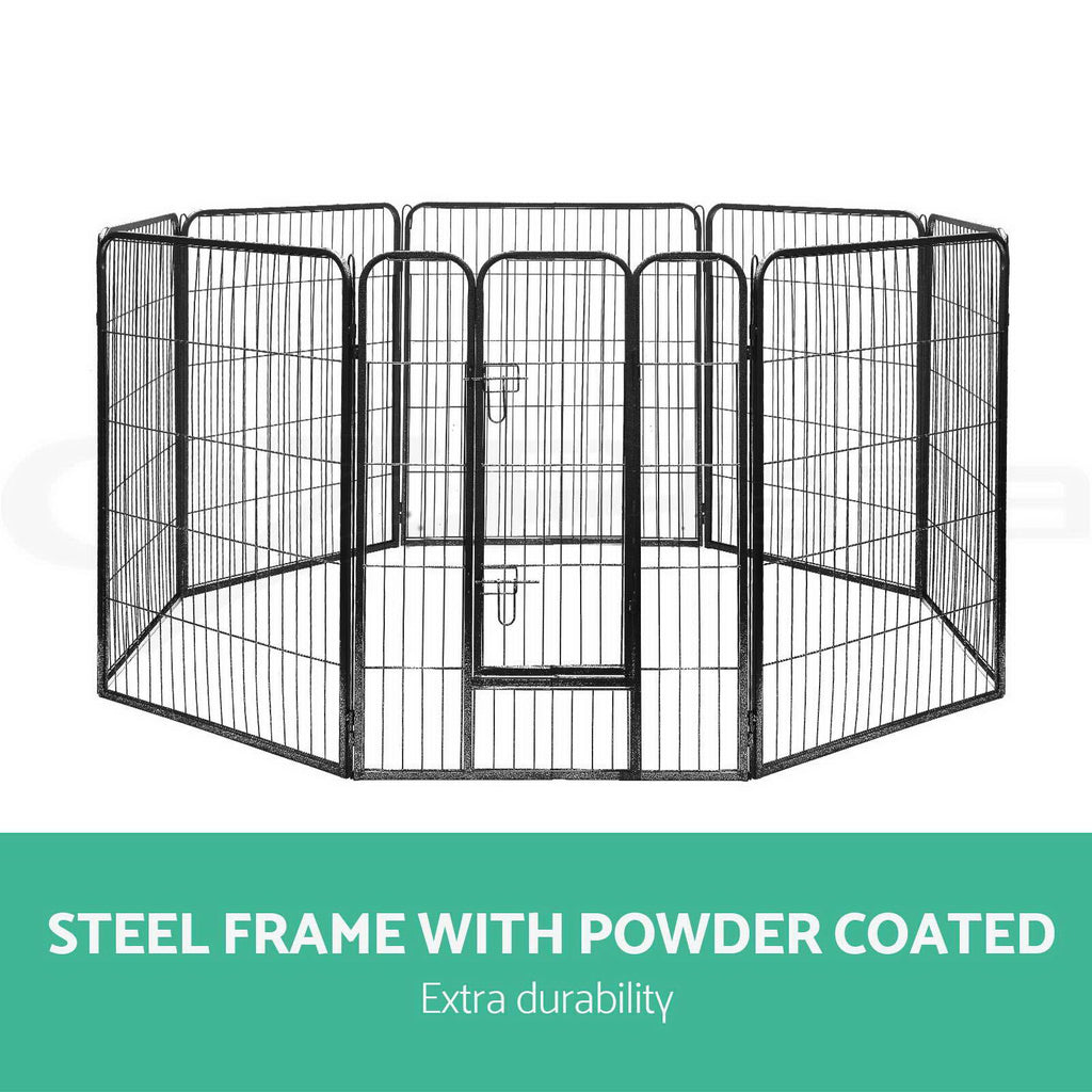 8 Panel Foldable Metal Dog Puppy Playpen Enclosure