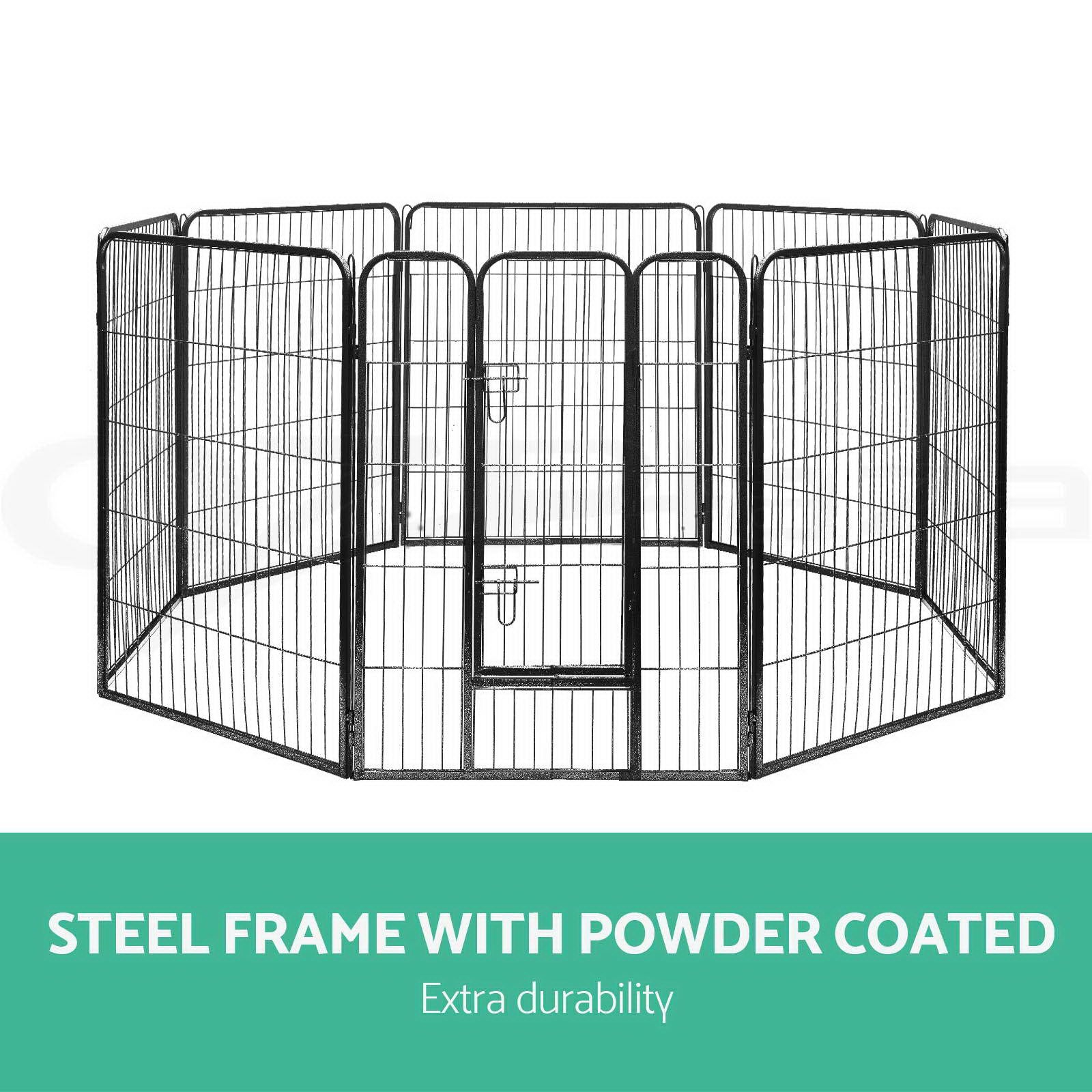 8 Panel Foldable Metal Dog Puppy Playpen Enclosure