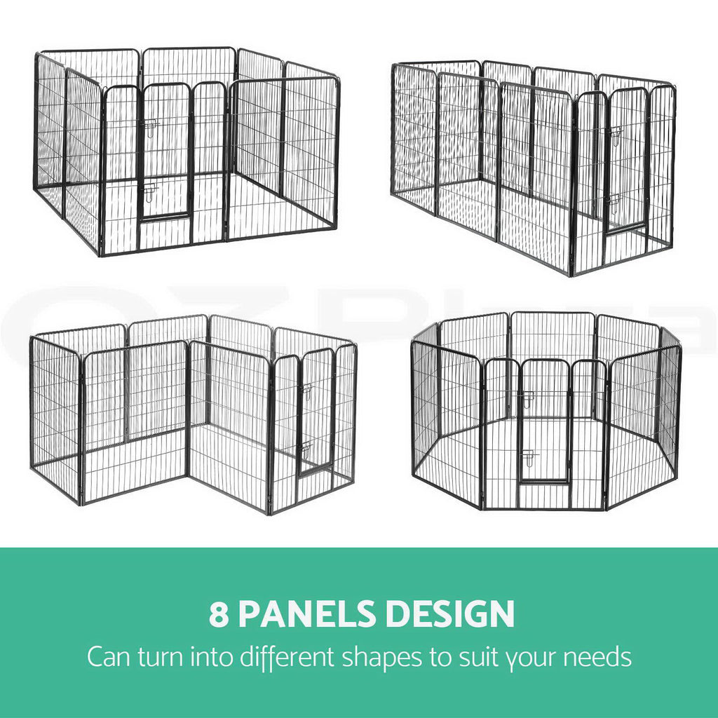 8 Panel Foldable Metal Dog Puppy Playpen Enclosure