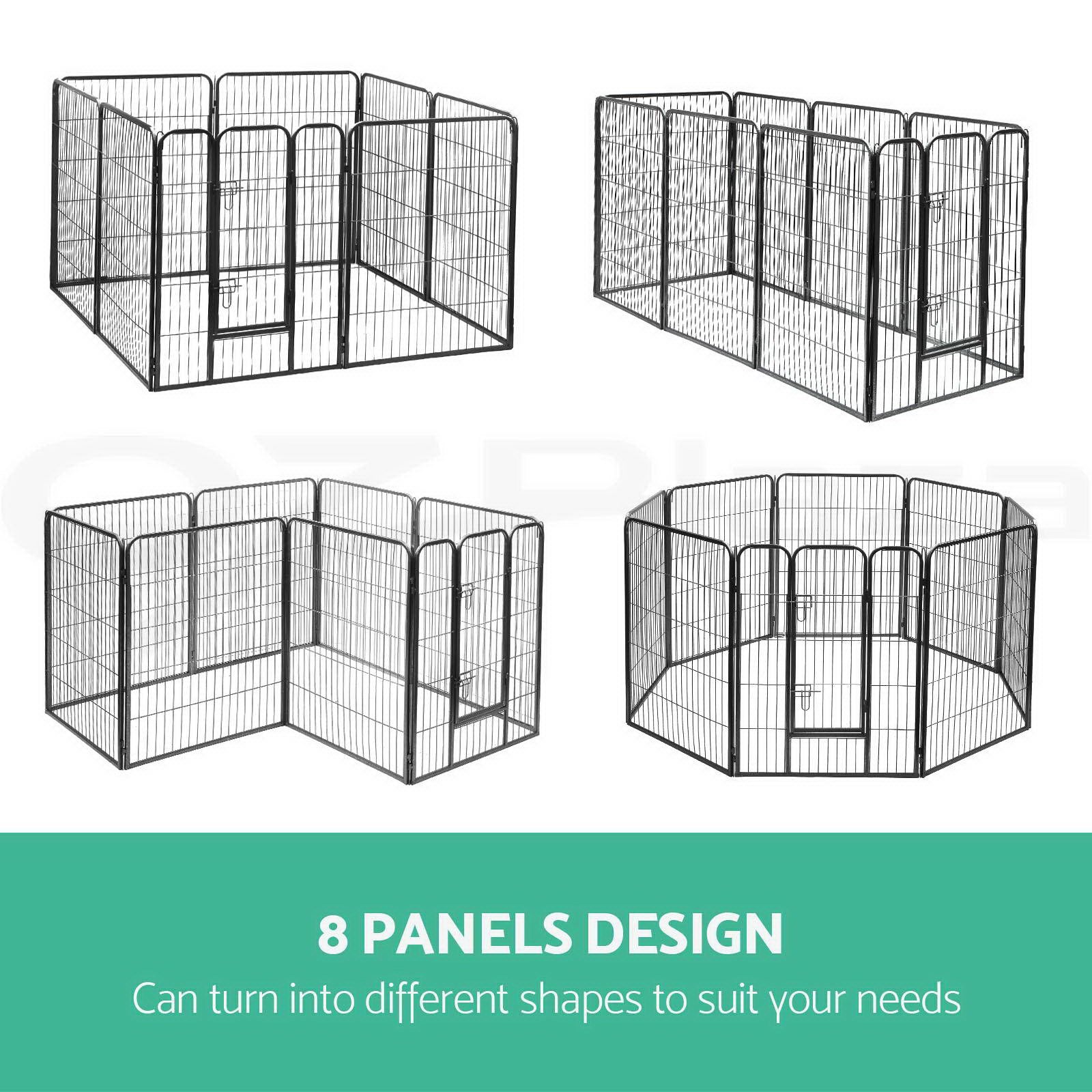 8 Panel Foldable Metal Dog Puppy Playpen Enclosure