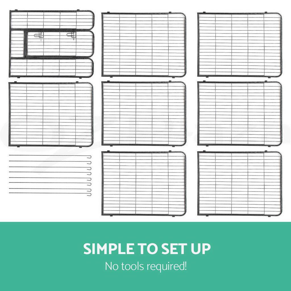 8 Panel Foldable Metal Dog Puppy Playpen Enclosure