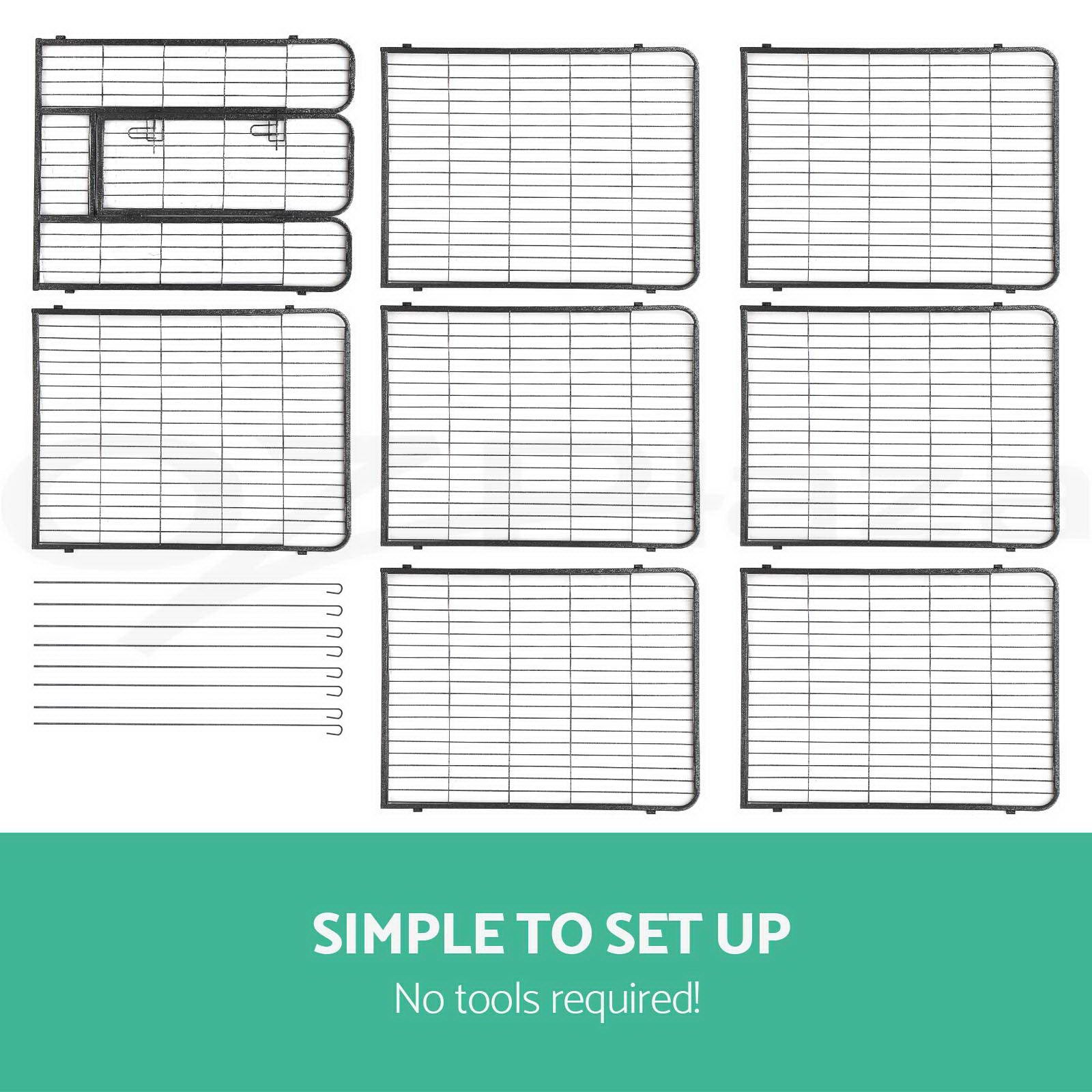 8 Panel Foldable Metal Dog Puppy Playpen Enclosure