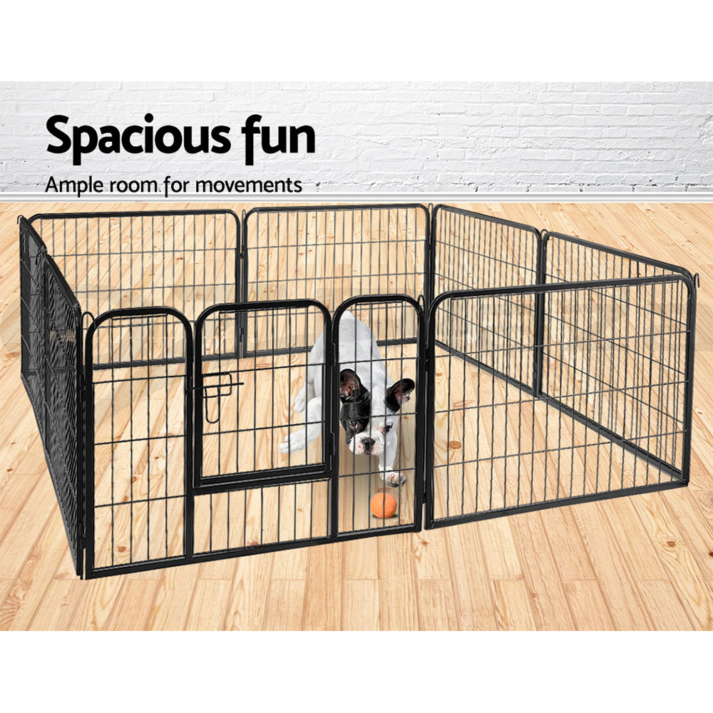 8 Panel Foldable Metal Dog Puppy Playpen Enclosure