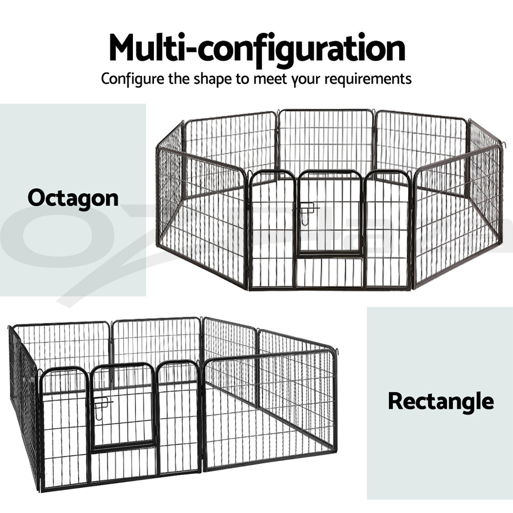 8 Panel Foldable Metal Dog Puppy Playpen Enclosure