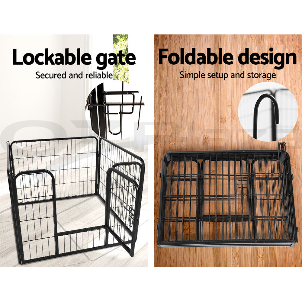 8 Panel Foldable Metal Dog Puppy Playpen Enclosure