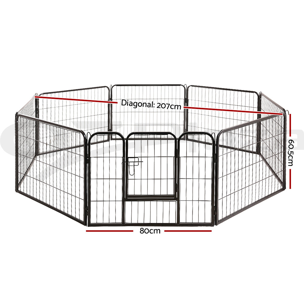 8 Panel Foldable Metal Dog Puppy Playpen Enclosure