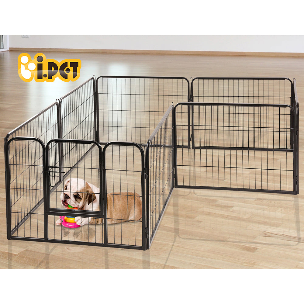 8 Panel Foldable Metal Dog Puppy Playpen Enclosure