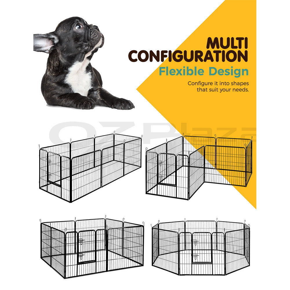 8 Panel Foldable Metal Dog Puppy Playpen Enclosure