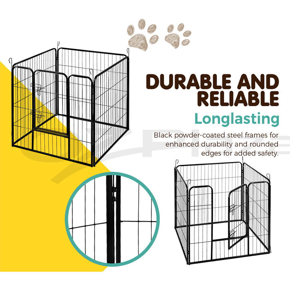 8 Panel Foldable Metal Dog Puppy Playpen Enclosure
