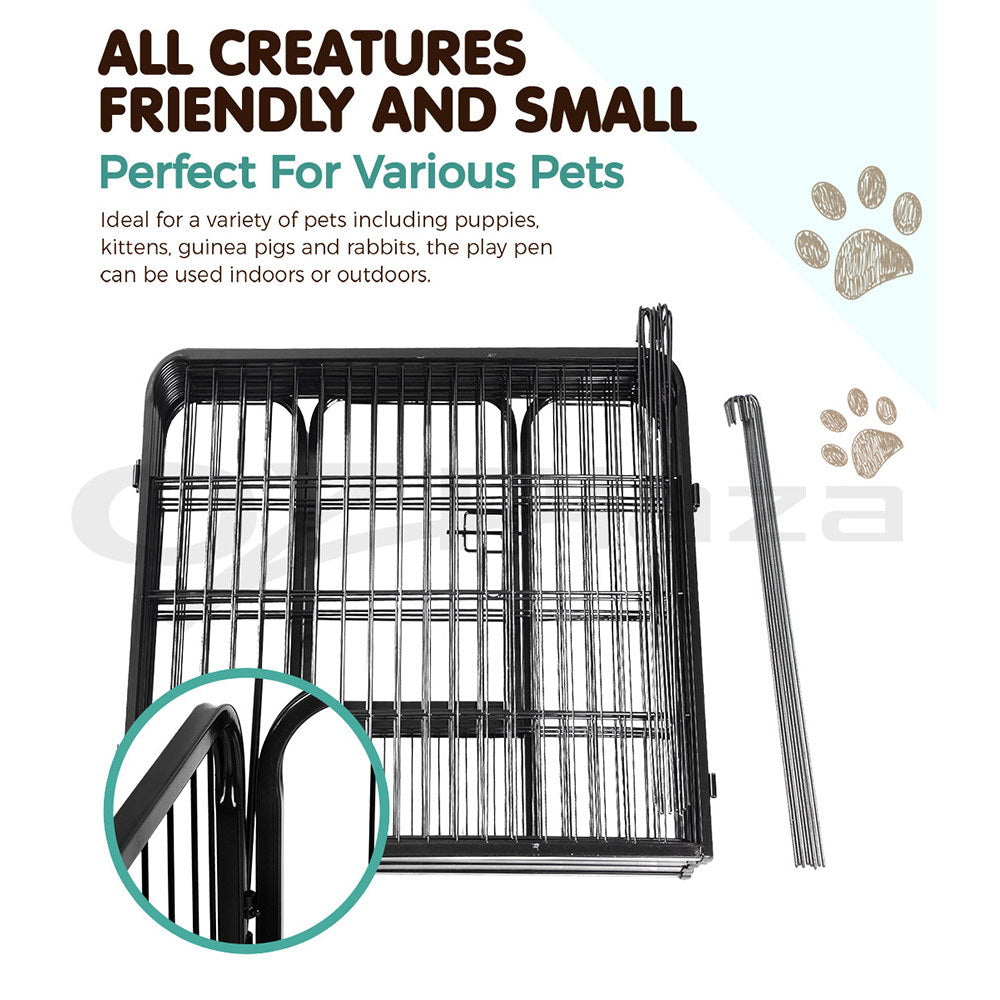 8 Panel Foldable Metal Dog Puppy Playpen Enclosure
