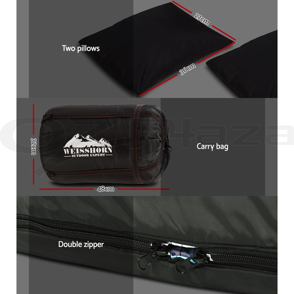 Weisshorn Sleeping Bag Bags Single Double Camping Hiking Tent Winter Summer