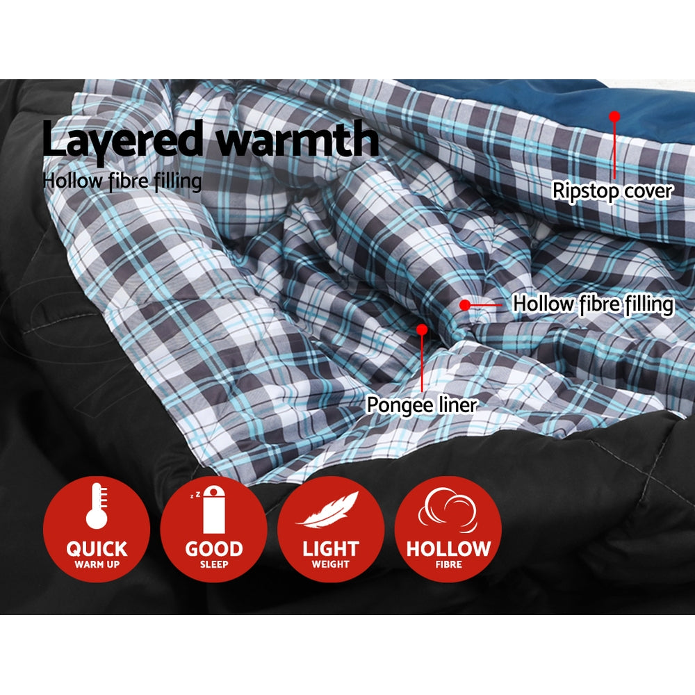 Weisshorn Sleeping Bag Bags Single Double Camping Hiking Tent Winter Summer