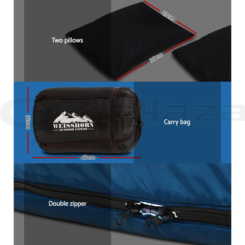 Weisshorn Sleeping Bag Bags Single Double Camping Hiking Tent Winter Summer