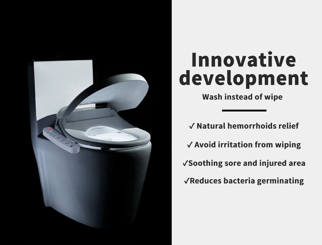 Electric Bidet Toilet Seat – LED Night Light, Remote & Antibacterial