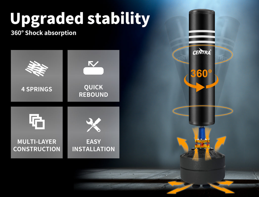 Centra Freestanding Boxing Bag – Speed & Kick Heavy Leather Gym Trainer