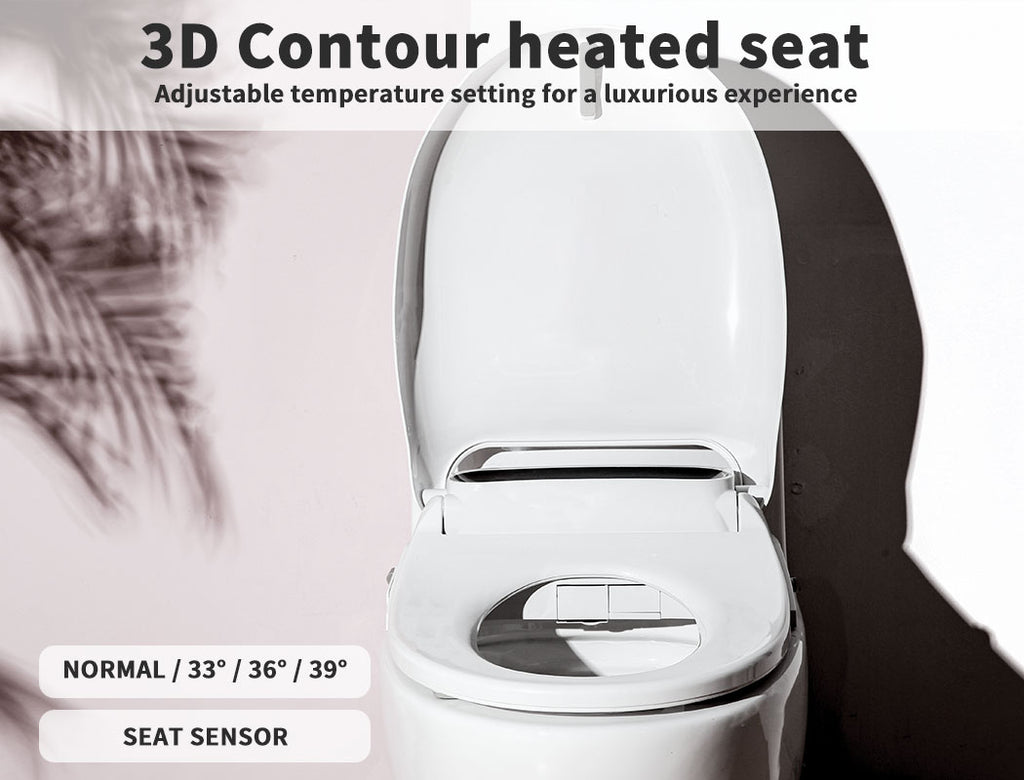 Electric Bidet Toilet Seat – LED Night Light, Remote & Antibacterial