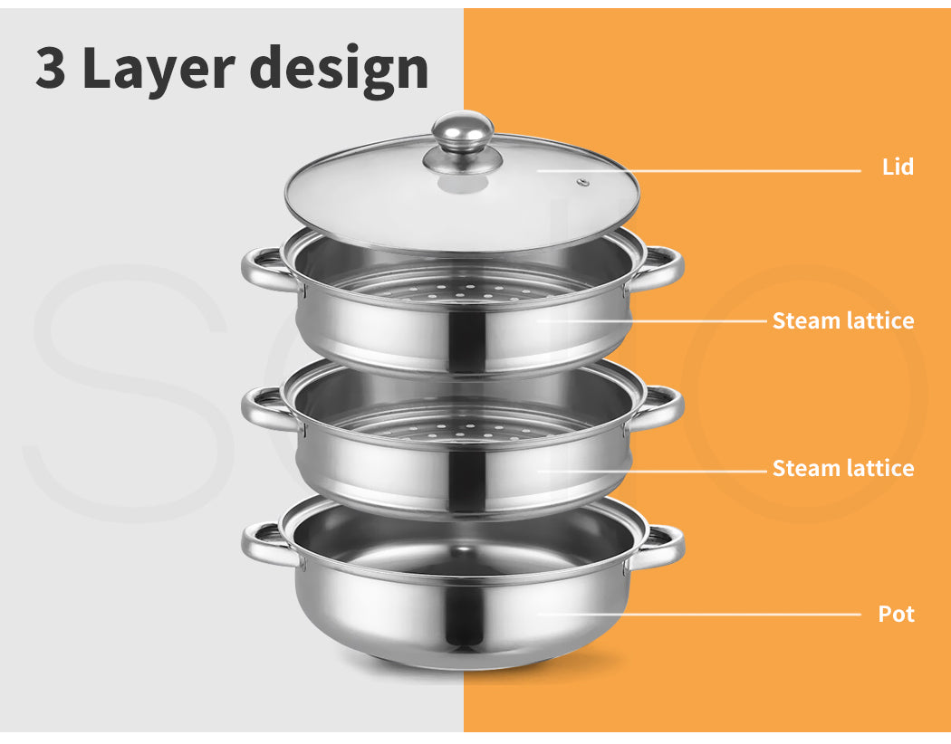 3/4 Tier Steamer Pot – Toque Stainless Steel Kitchen Cookware