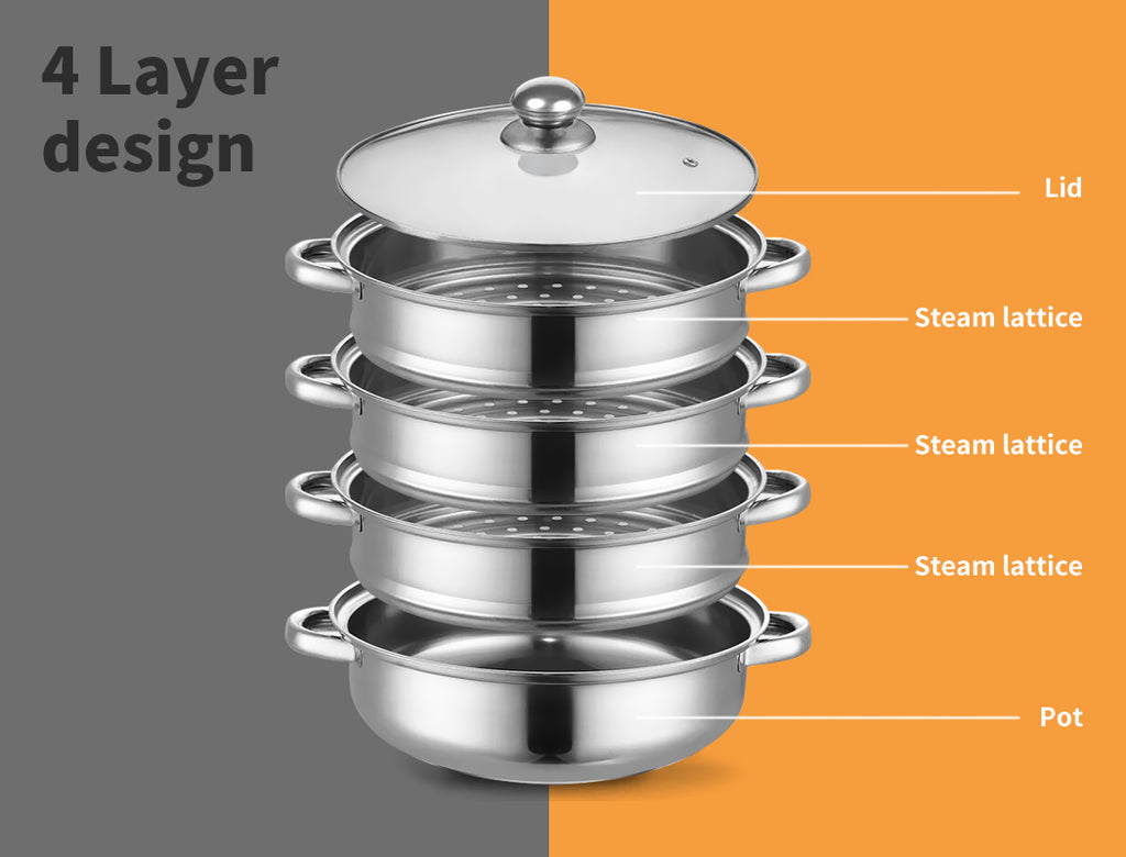 3/4 Tier Steamer Pot – Toque Stainless Steel Kitchen Cookware