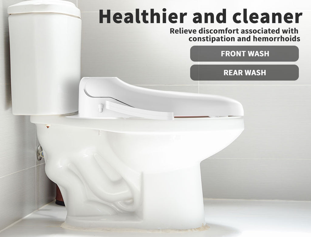Electric Bidet Toilet Seat – LED Night Light, Remote & Antibacterial
