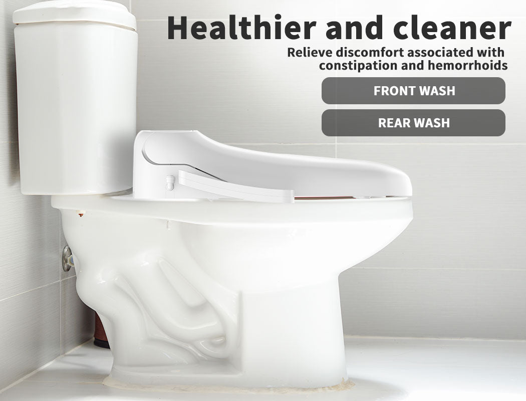 Electric Bidet Toilet Seat – LED Night Light, Remote & Antibacterial