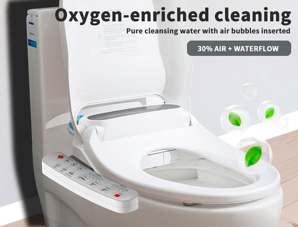 Electric Bidet Toilet Seat – LED Night Light, Remote & Antibacterial