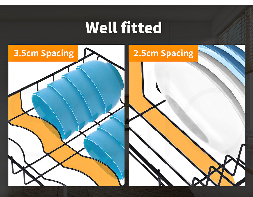 Toque Dish Drying Rack – Stainless Steel Over-Sink Cup & Cutlery Organizer