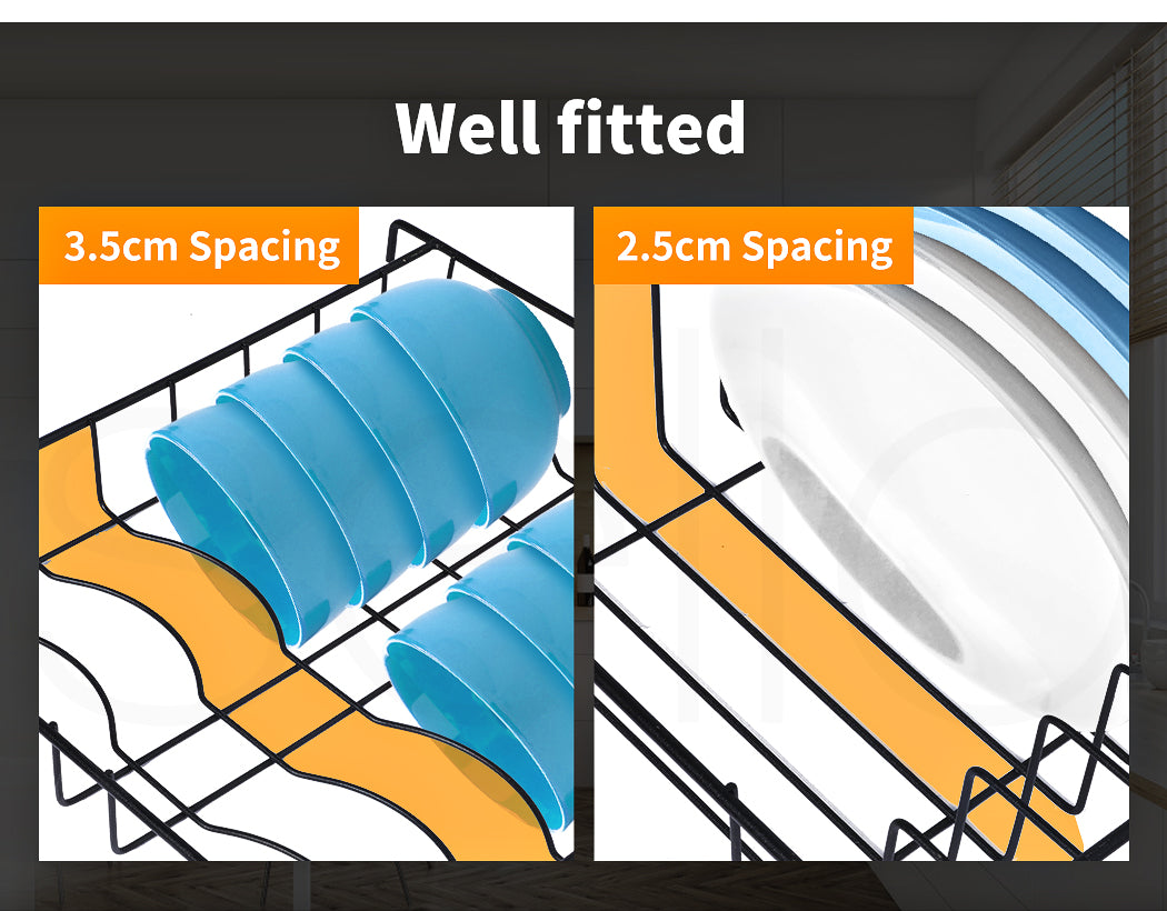 Toque Dish Drying Rack – Stainless Steel Over-Sink Cup & Cutlery Organizer