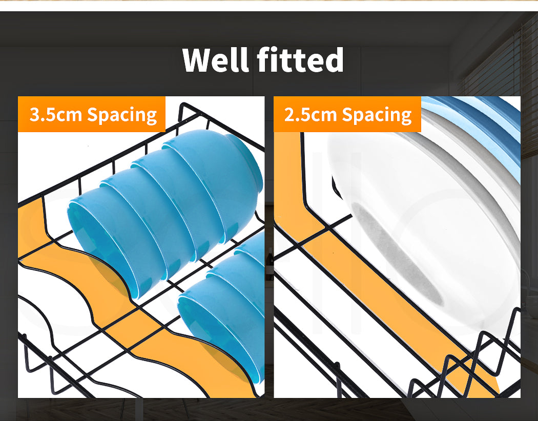 Toque Dish Drying Rack – Stainless Steel Over-Sink Cup & Cutlery Organizer