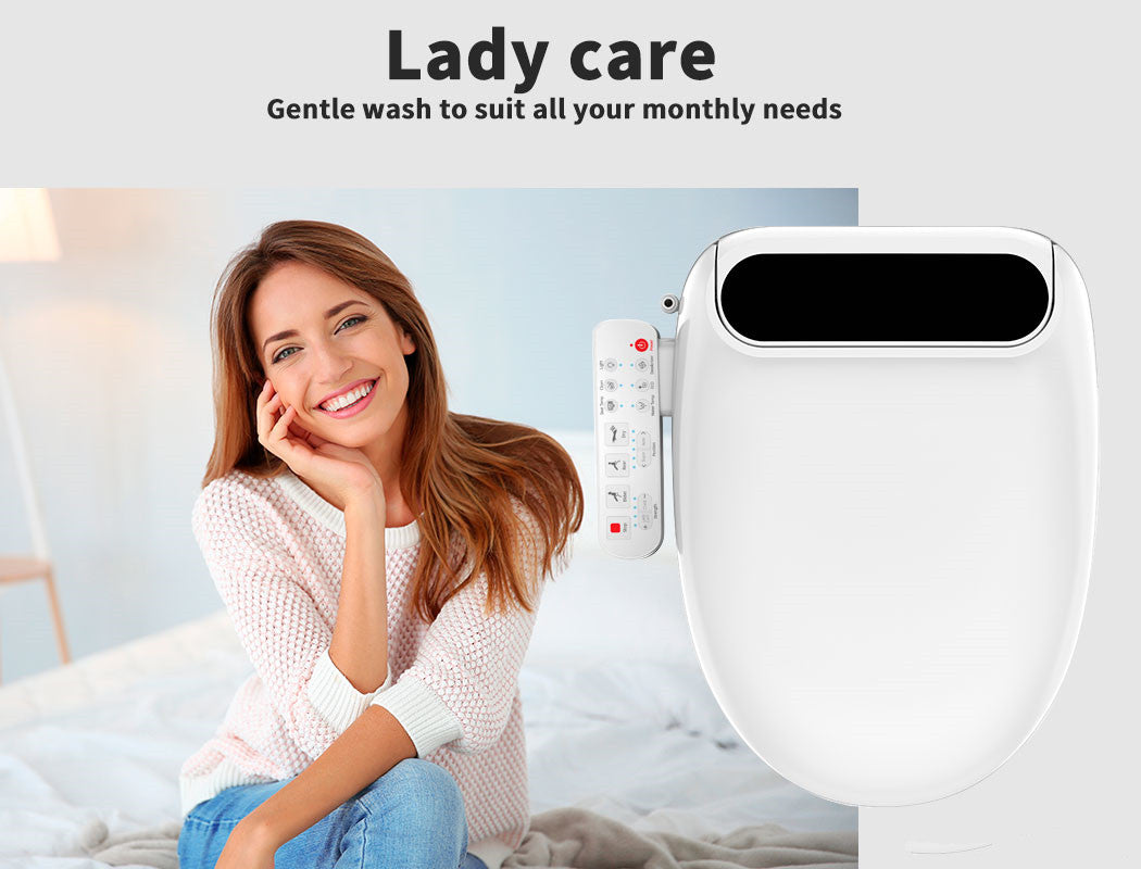 Electric Bidet Toilet Seat – LED Night Light, Remote & Antibacterial