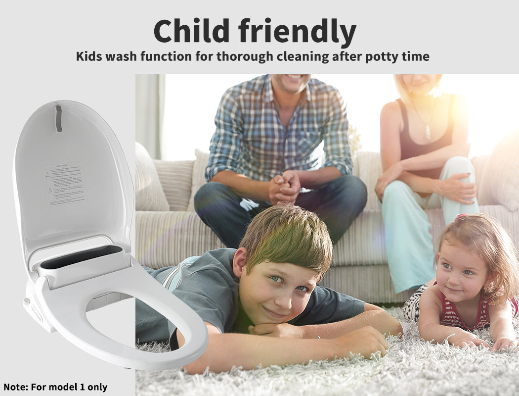 Electric Bidet Toilet Seat – LED Night Light, Remote & Antibacterial