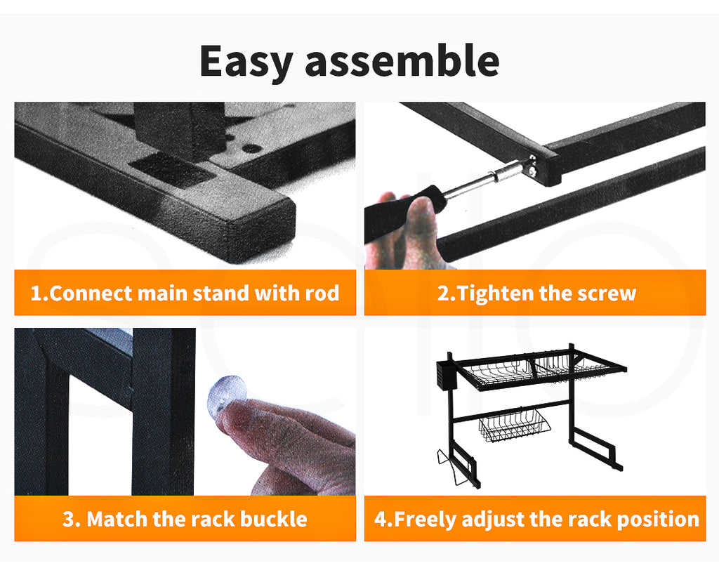 Toque Dish Drying Rack – Stainless Steel Over-Sink Cup & Cutlery Organizer