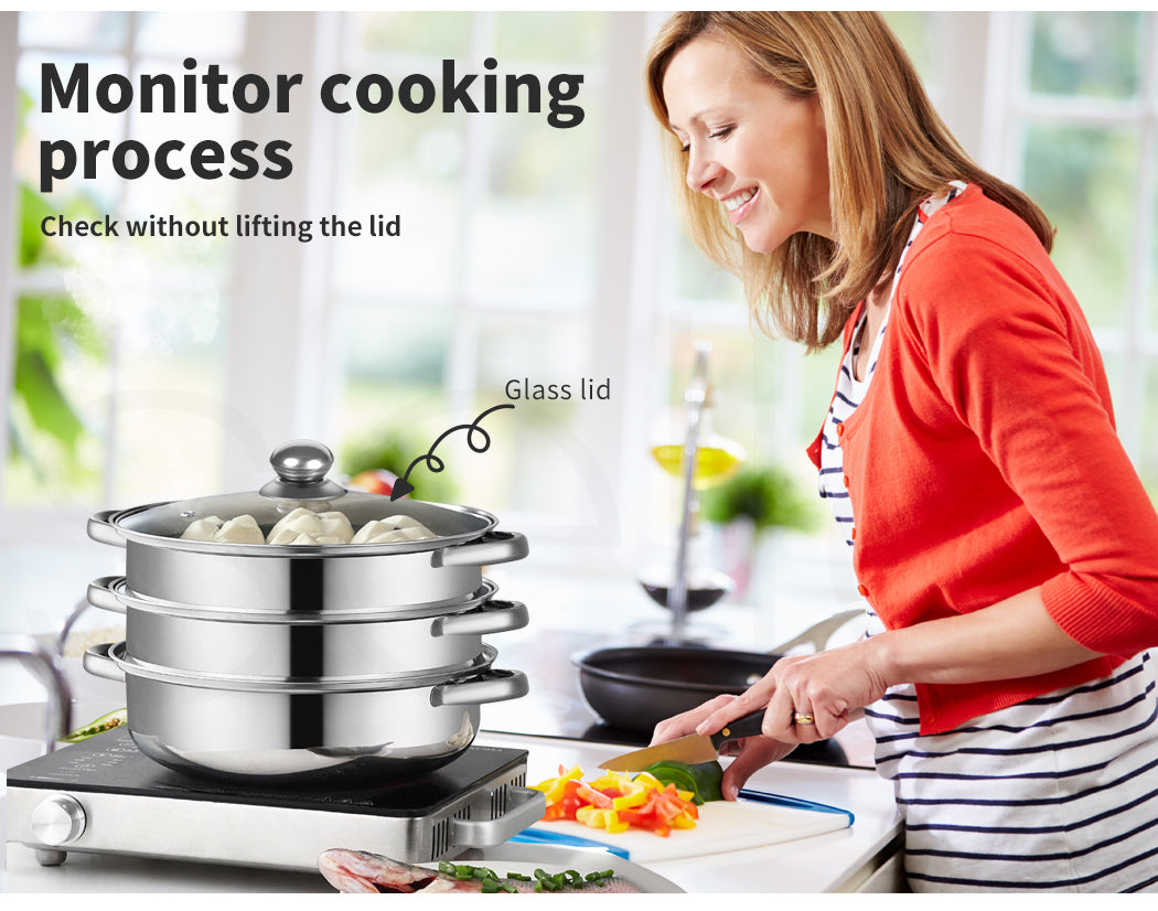 3/4 Tier Steamer Pot – Toque Stainless Steel Kitchen Cookware