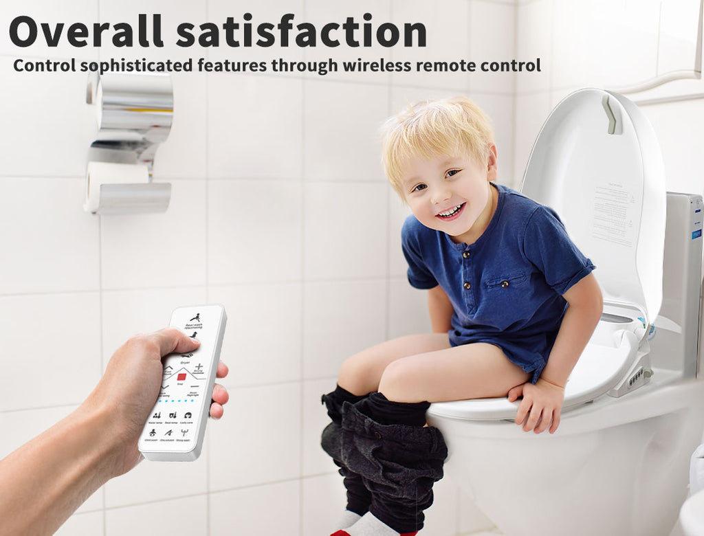 Electric Bidet Toilet Seat – LED Night Light, Remote & Antibacterial
