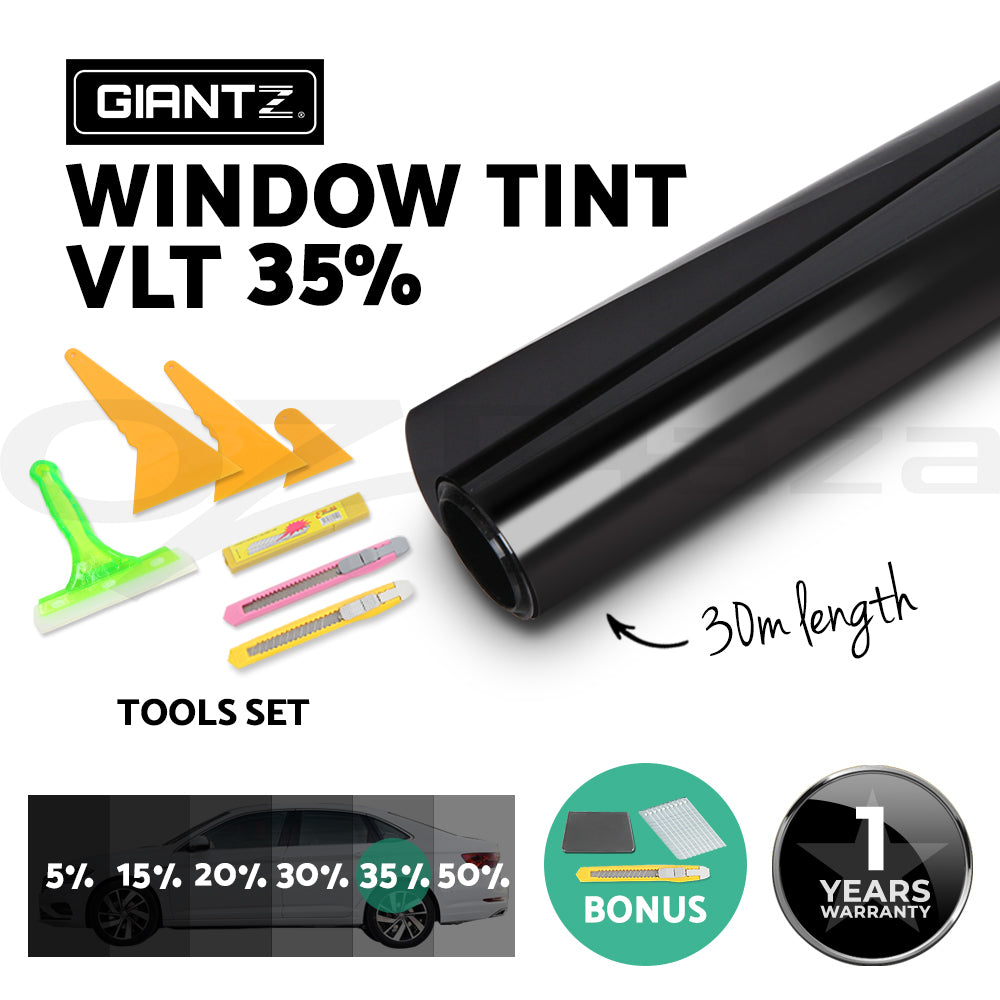 Giantz Window Tint Film Black Roll VLT 5% 15% 35% Car Home 76cmX7m Tinting Tools