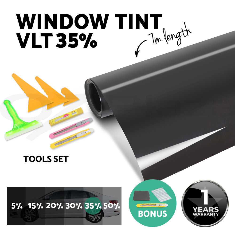 Giantz Window Tint Film Black Roll VLT 5% 15% 35% Car Home 76cmX7m Tinting Tools