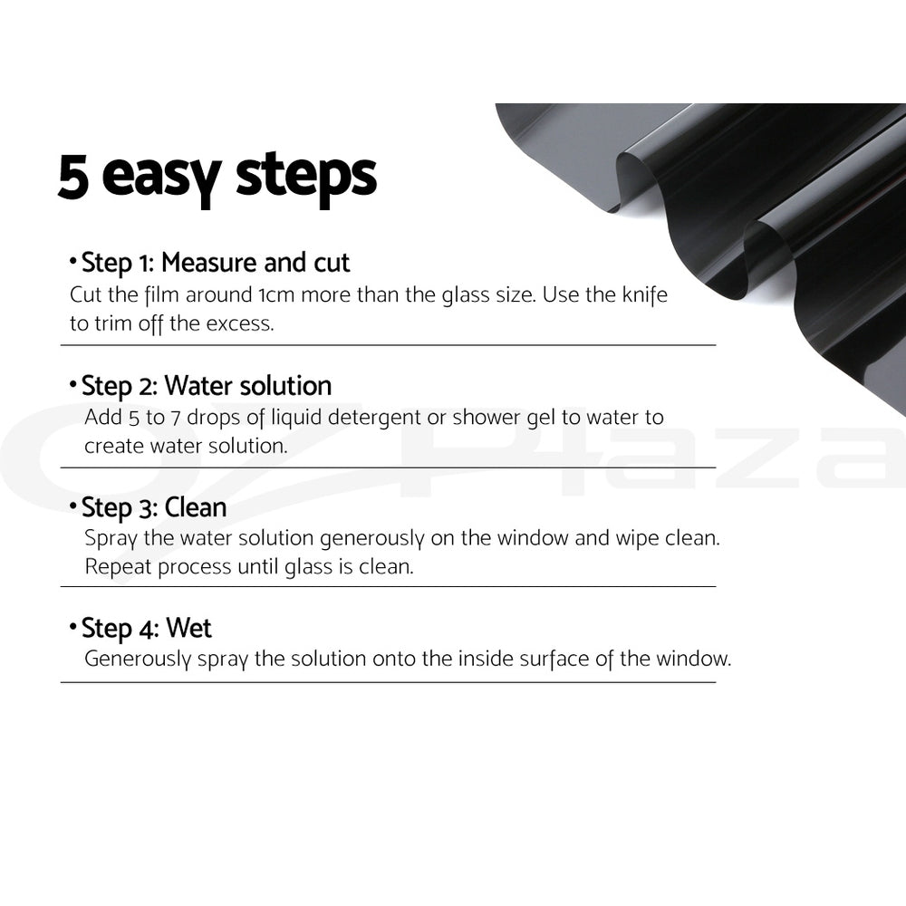 Giantz Window Tint Film Black Roll VLT 5% 15% 35% Car Home 76cmX7m Tinting Tools
