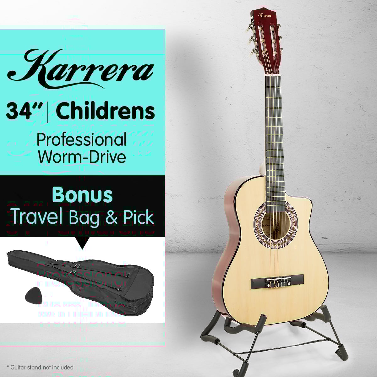 Karrera Kids Acoustic Guitar 1/2 Size Cutaway Wooden Design