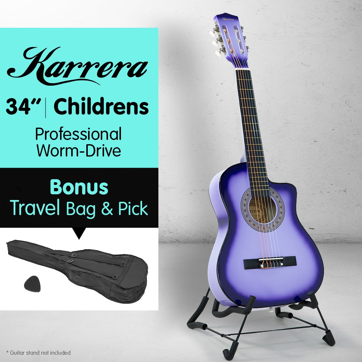 Karrera Kids Acoustic Guitar 1/2 Size Cutaway Wooden Design