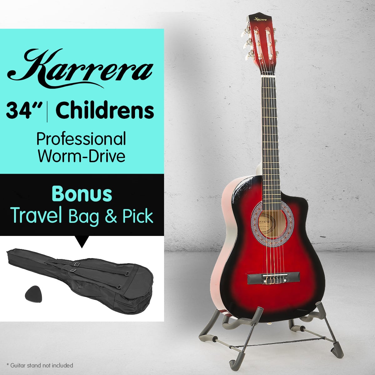 Karrera Kids Acoustic Guitar 1/2 Size Cutaway Wooden Design