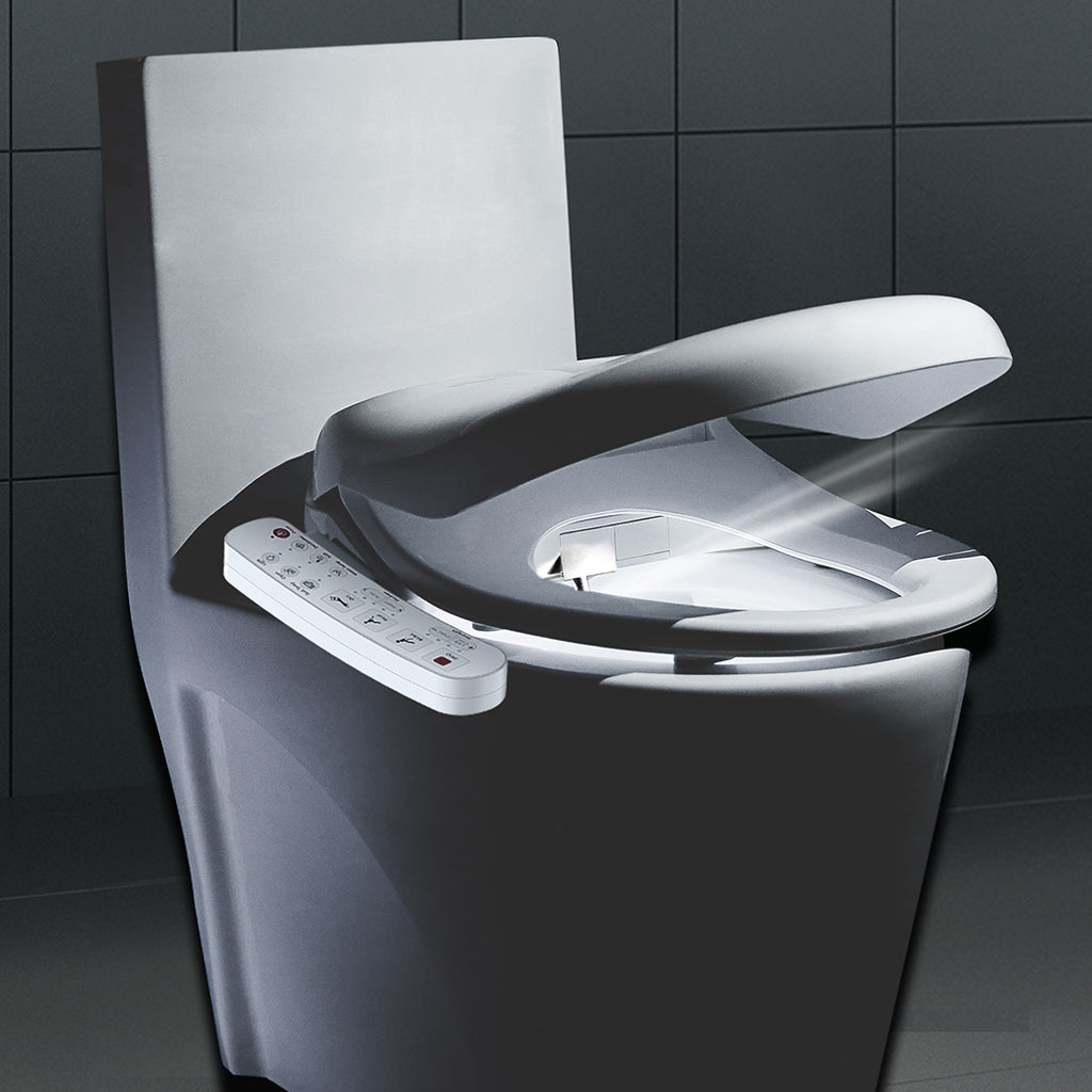 Electric Bidet Toilet Seat – LED Night Light, Remote & Antibacterial